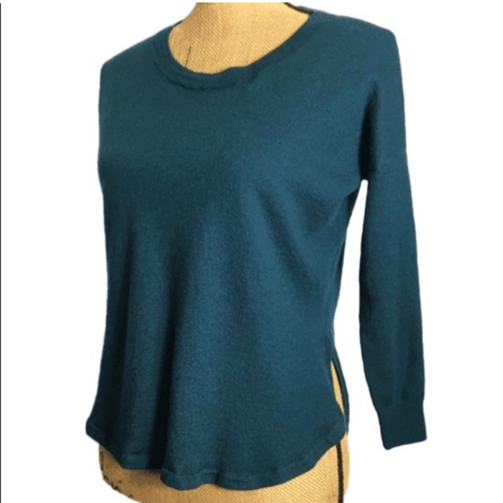 Madewell High-low Green Career Work Casual Wool Knit Lightweight Sweater Top S